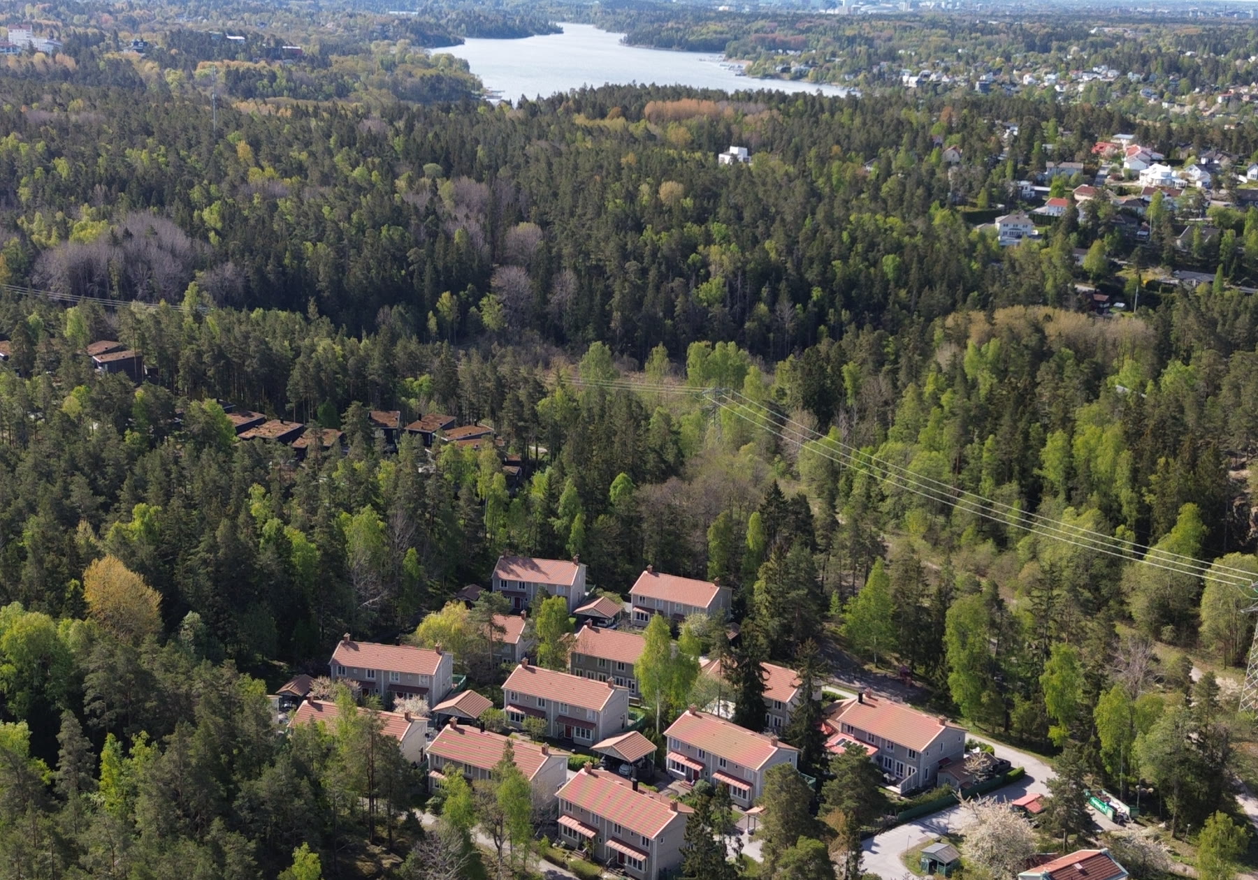 Flygbild över föreningens område vid Murkelvägen